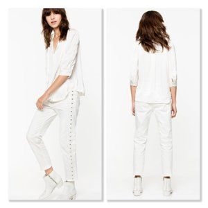 Zadig & Voltaire White Elios Spikes Jeans